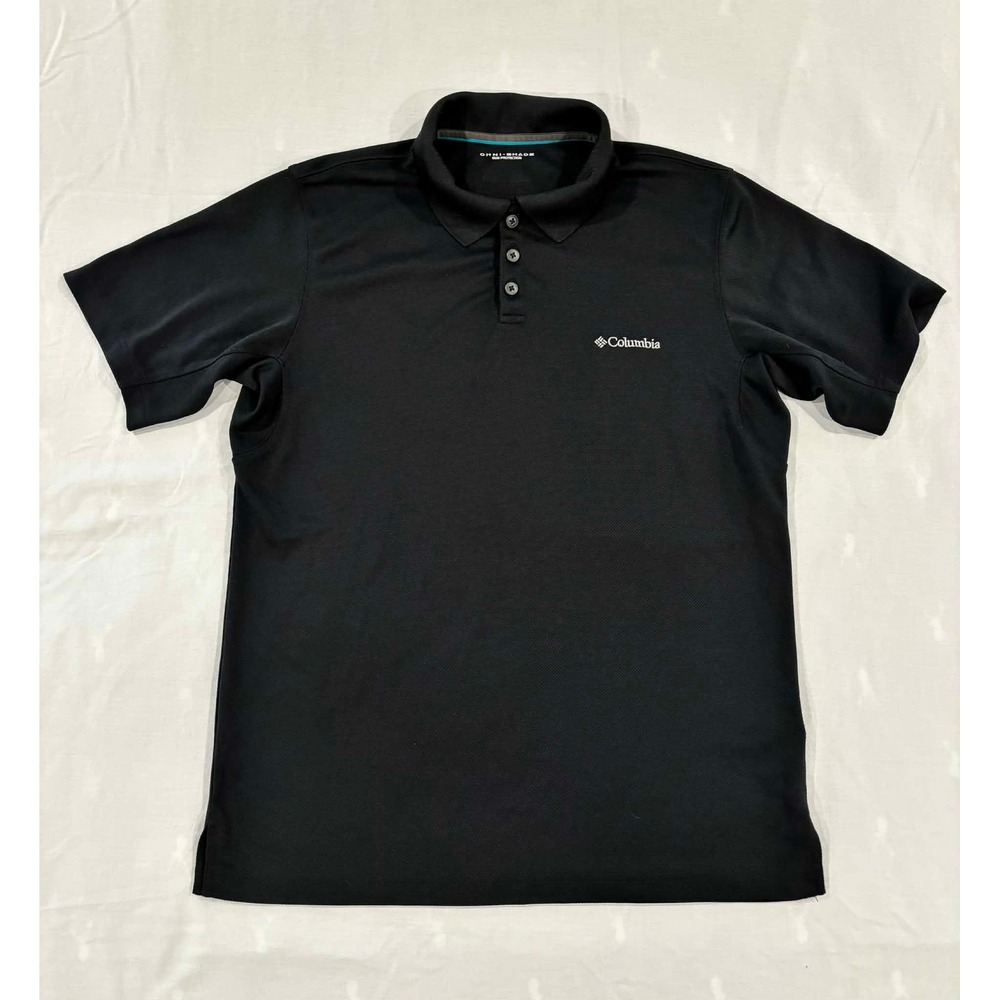 Columbia Omni-Shade Mens Polo Shirt Black Short Sleeve Sun Protection Outdoor M